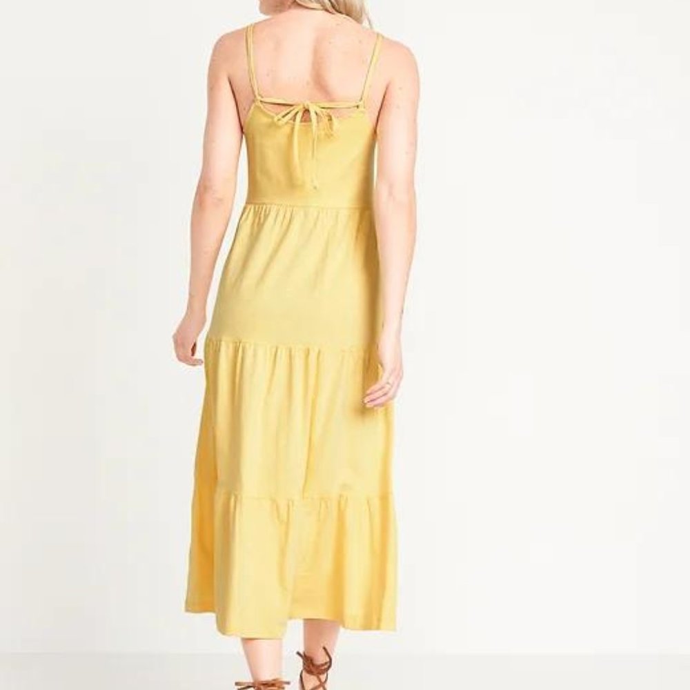 Old Navy Tiered Slub-Knit Midi Cami Swing Dress for Women New - Picture 2 of 6